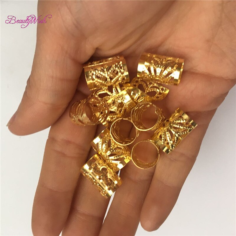 50Pcs Mix Type Dreadlocks bead big adjustable braid Hair Bead multi coloured hair dread Dreadlock Beads adjustable cuff clip