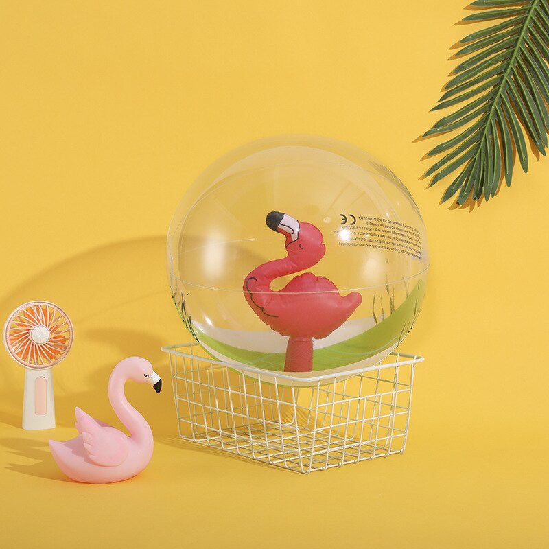 Mooie 16 Inch Eenhoorn Flamingo Opblaasbare Transparante Pvc Spelen Ballenbad Strand Bal Water Kinderen Party Fun Speelgoed