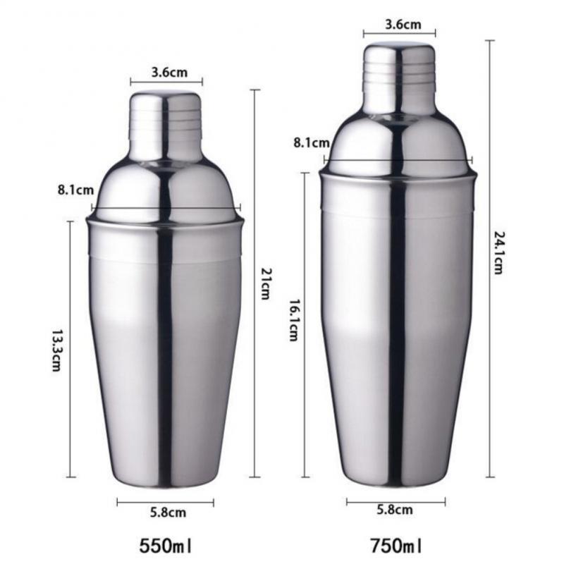 Rvs Cocktail Shaker Mixer Wijn Martini Boston Shaker Voor Barman Drinken Party Bar Gereedschap 550Ml/750Ml barman Tool