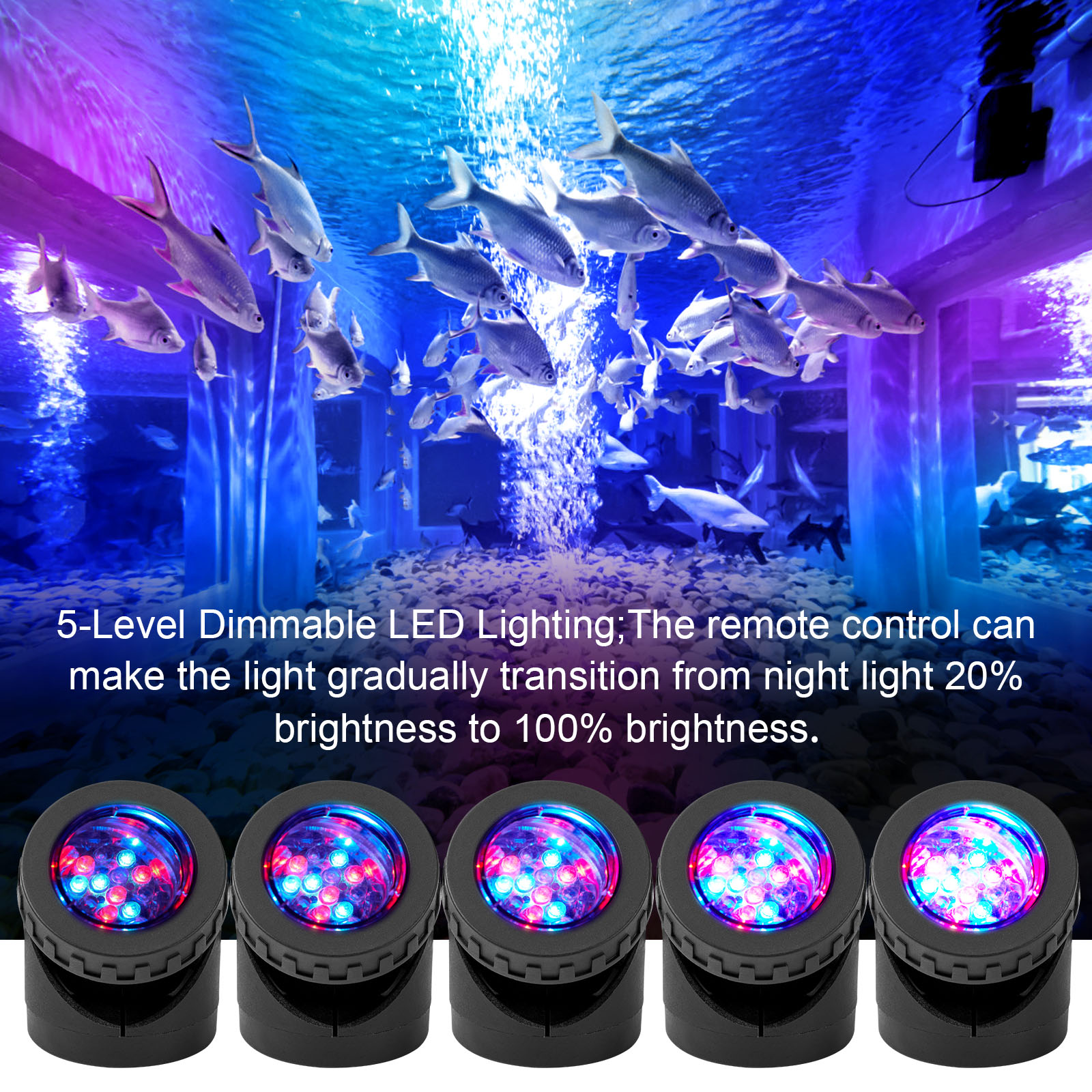 Luces LED sumergibles RGB, 1/2/3/4, impermeables IP68, fuente subacuática, punto de estanque, lámpara de paisaje de piscina regulable