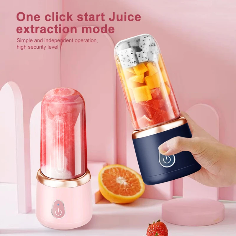 Xiaomi Draagbare Juicer Cup 400ML voor Shakes Smoothies Oplaadbare USB Reizende Fruitpers Dubbele Cup Fruitblender