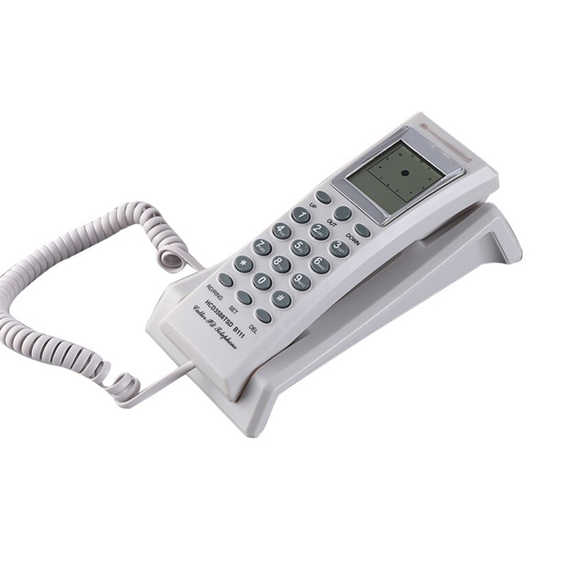 Basic Trimline Corded Phone, Desktop Trimline Corded Telephone with Caller ID, Wall-Mountable, White, Black, Silver