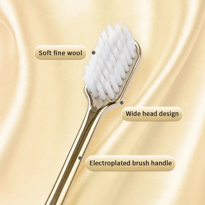 1-6 stücke Luxus Weiche Zahnbürste Männer Frauen Erwachsene Zahnbürste Gold Silber Dental Pinsel Eleganz Sanfte Zahnbürsten