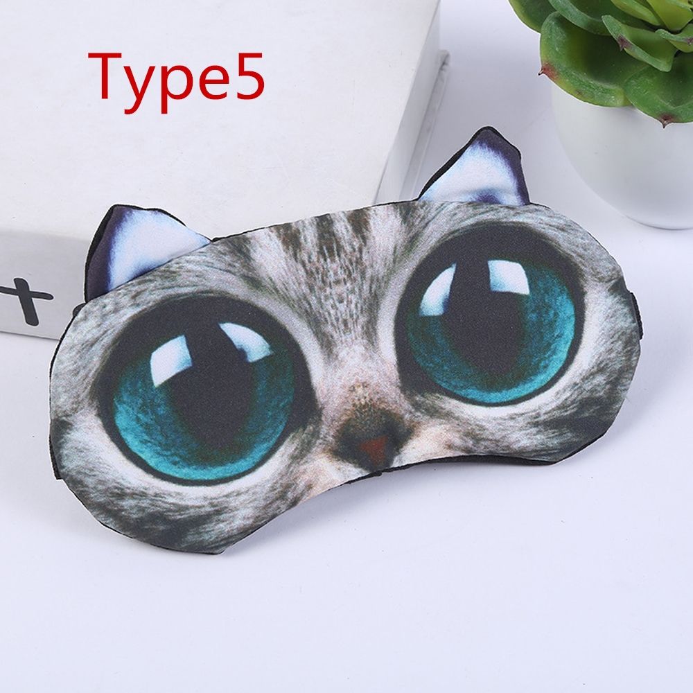 1 pc oeil aide à la vue Patch repos drôle yeux ombre réglable sommeil & ronflement 3D mignon Animal vue oeil dormir: Type5