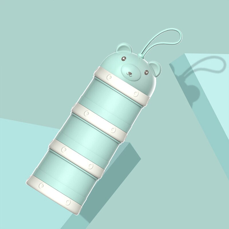 3 Layer Baby Food Storage Box Portable Mini Baby Feeding Milk Powder Container Organizer Box Food Storage Container: green B04