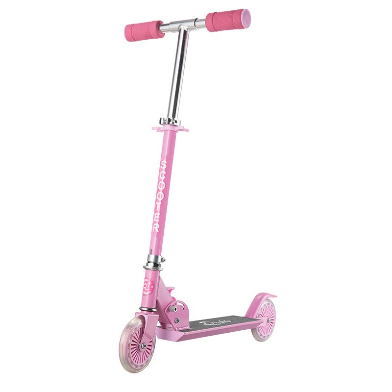 Opvouwbare 3 - 9 Jaar Oud Scooter Kick Verstelbare Aluminium Legering Tail Brake Veiligheid Stand Knipperende Wielen Road Sliding Kids meisjes: A1 no flash wheels