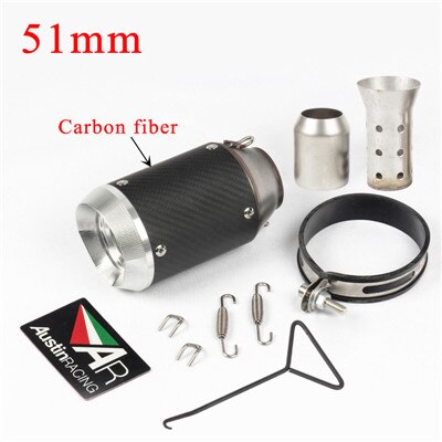 Carbon Fiber Escape System with DB kille Universal 51MM 60MM AR Austin Racing Motorcycle Exhaust Pipe For GSXR600 Z1000 ER6N K7: N