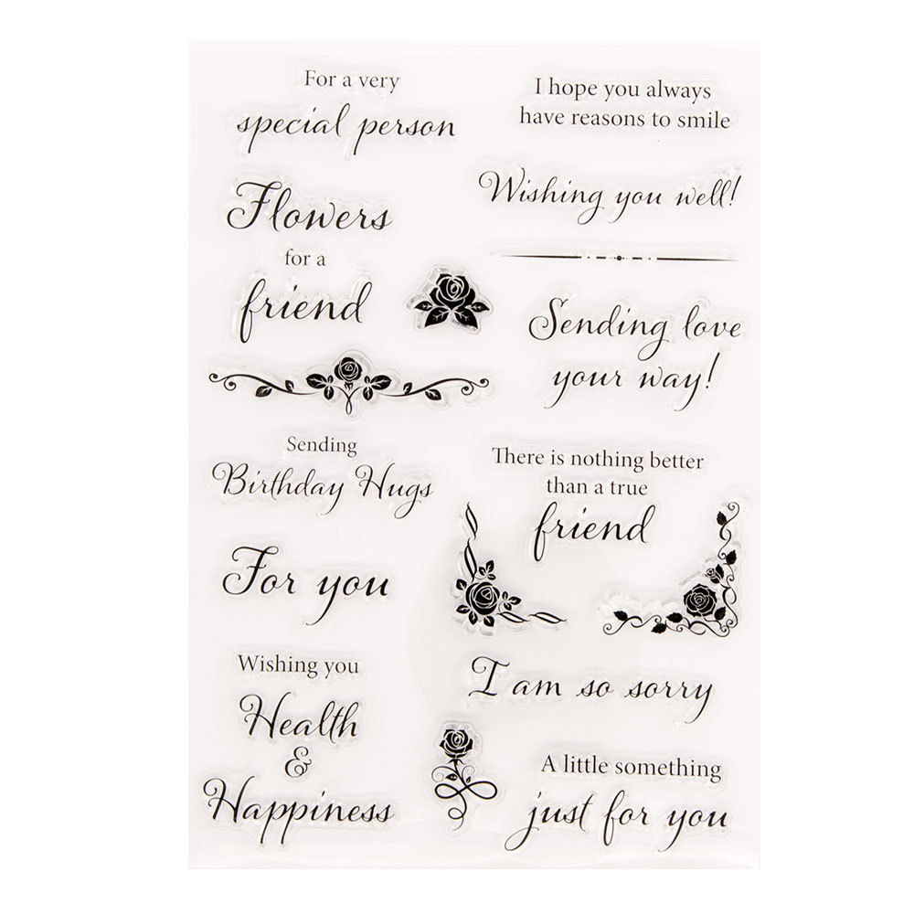 1pcs Special Person Wihs You Well with Love Sympathy Congratulations Wishes Words Clear Stamps for Card Making and Scrapbooking