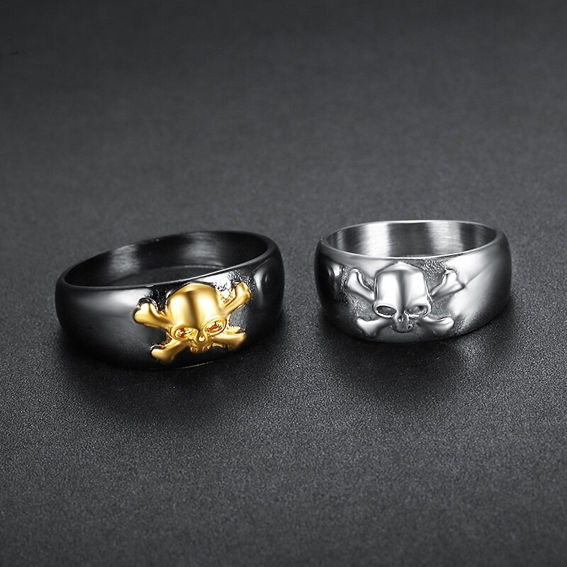 Neue Trendy Pirate Schädel Muster Ring männer Ring Kristall Intarsien Ring Zubehör Partei Schmuck Größe 7-12