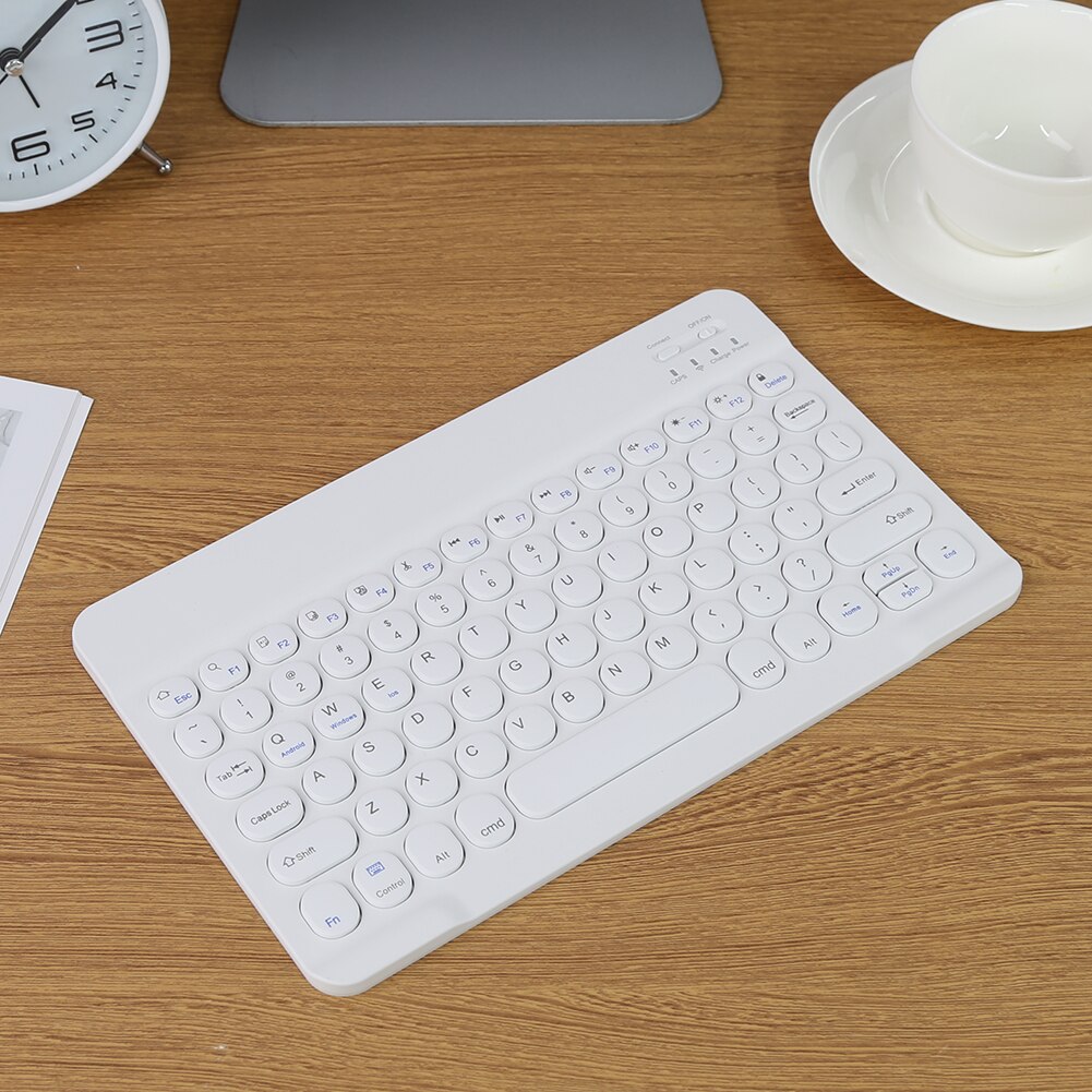 Phone Tablet Wireless Keyboard Wireless Bluetooth-compatible Multi Device Keyboard Round Keycaps for iOS Android PC