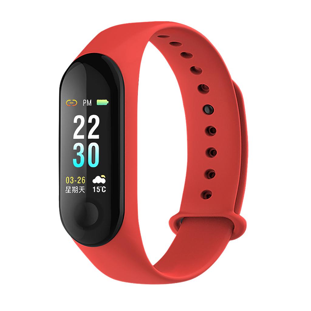 Clever Uhr Monitor Schlaf Monitor Schrittzähler Smartwatch Fitness Tracker Uhr Bands Blut Sauerstoff Monitor: rot