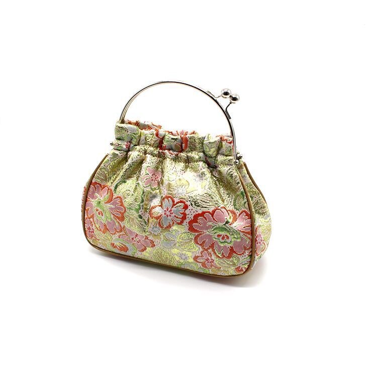 Alasir Damask Wallet Ladies Clip Silk Bag Chinese Style Cheongsam Handbags Women Evening Clutches Handmade Vintage Bucket Bag: dark yellow