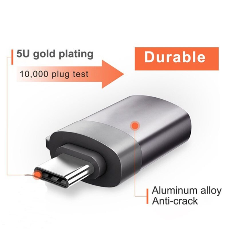 Otg adapter usb 3.1 type c hann til usb 3.0 hun datakonverter til ipad ios huawei type c enhet med tau