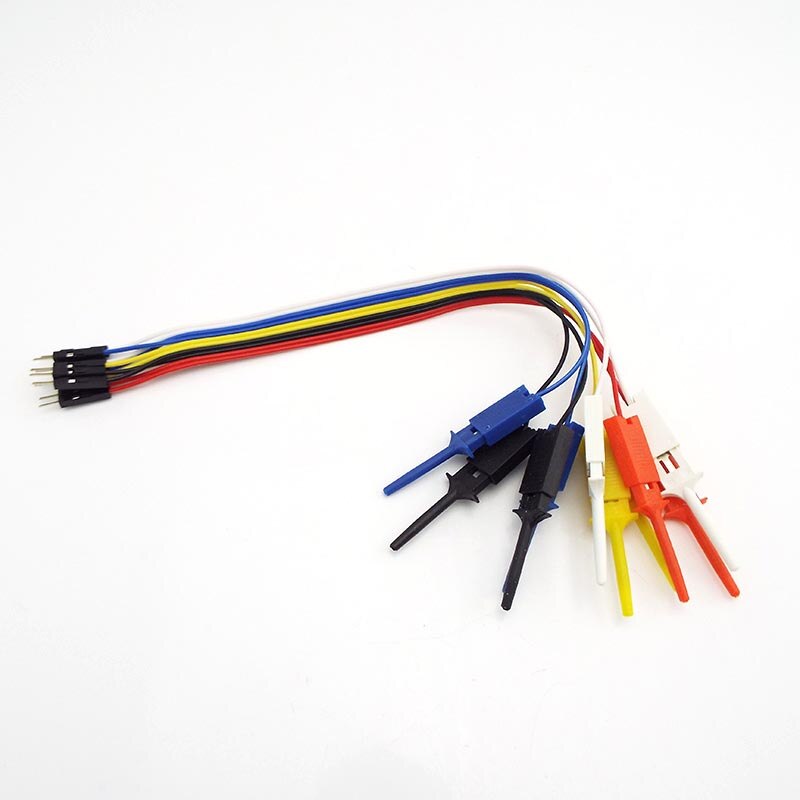 25cm 10PIN Hook Clip Line Kit Logic Analyzer Cable Gripper Probe Test lead For Arduino Raspberry Pi Connection Alligator Clip: 10pin male