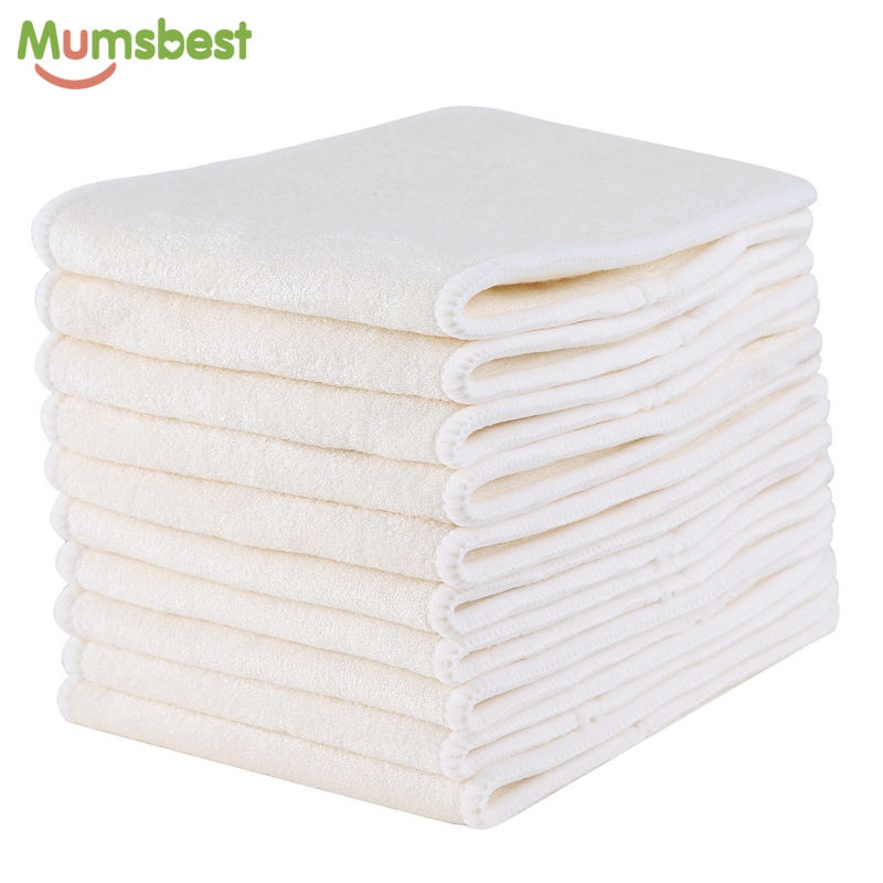 [Mumsbest]10 piezas de insertos de bambú, pañal reutilizable, insertos de capa lavable en pañal, forros ecológicos para bebé absorbente ecológico: Default Title
