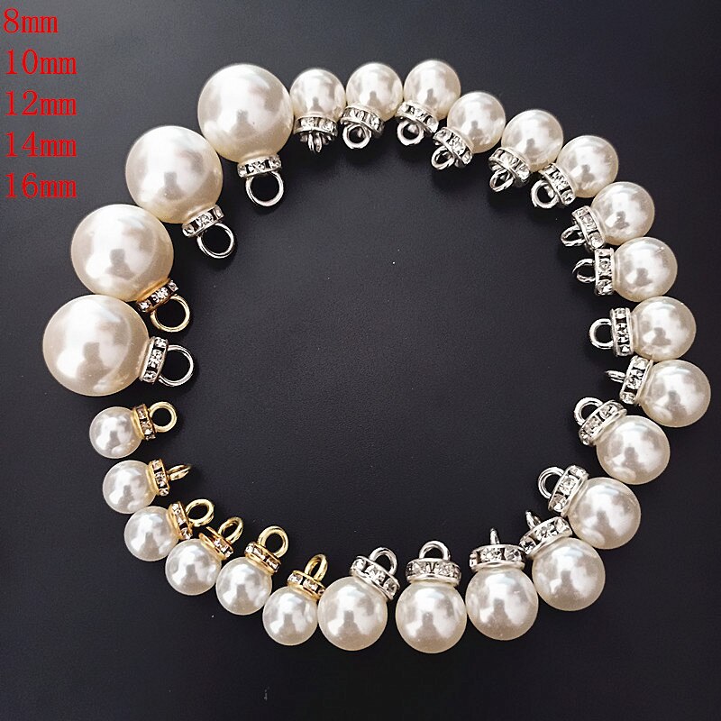Cuentas de perlas blancas de costura redondeada, perla en forma de lágrima, apliques, decoración, pulsera, colgante, fabricación de joyas, 20 Uds.