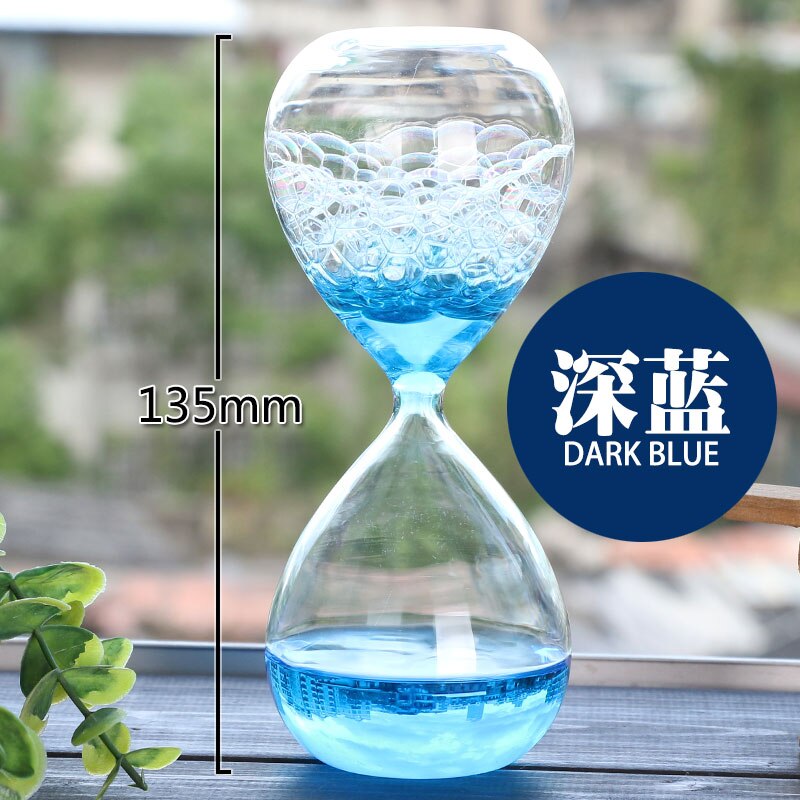 Liquid Droplets Hourglass Count Down Timer Sand Clock Timing Art Decorative Sandglass Home Decorations SL-QP: Dark Blue