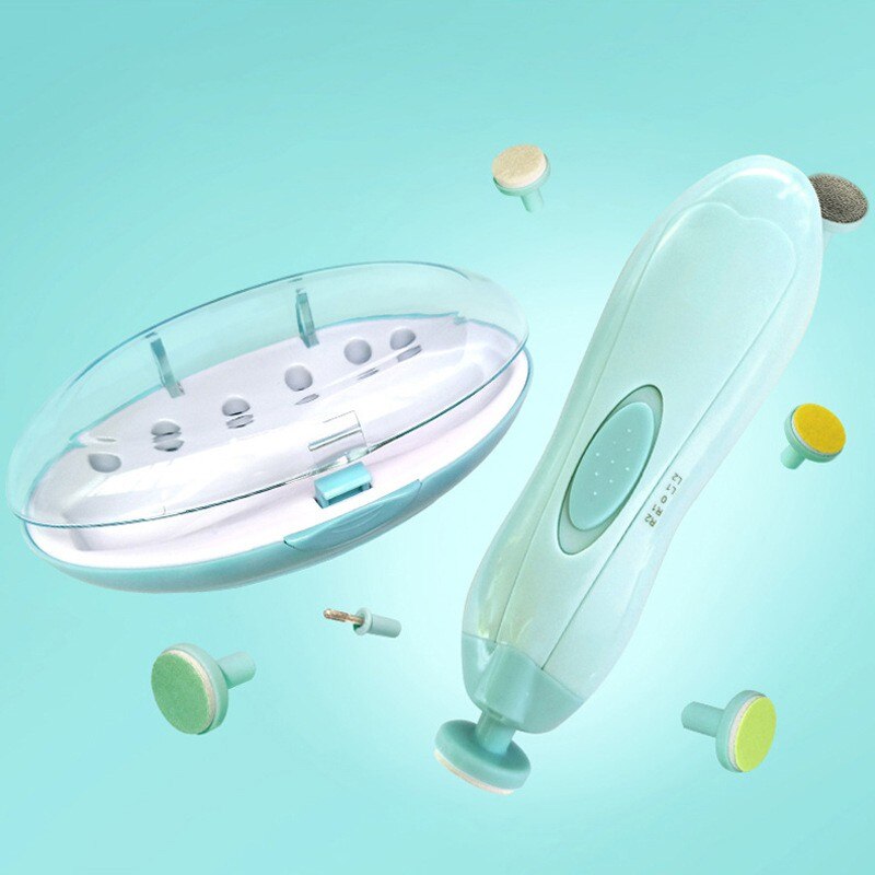 Electric Nail Clipper Baby Nail Trimmer Safe Cutter Manicure Pedicure Clipper Cutter Scissors Kids Infant Nail Care 1: Tiff Green