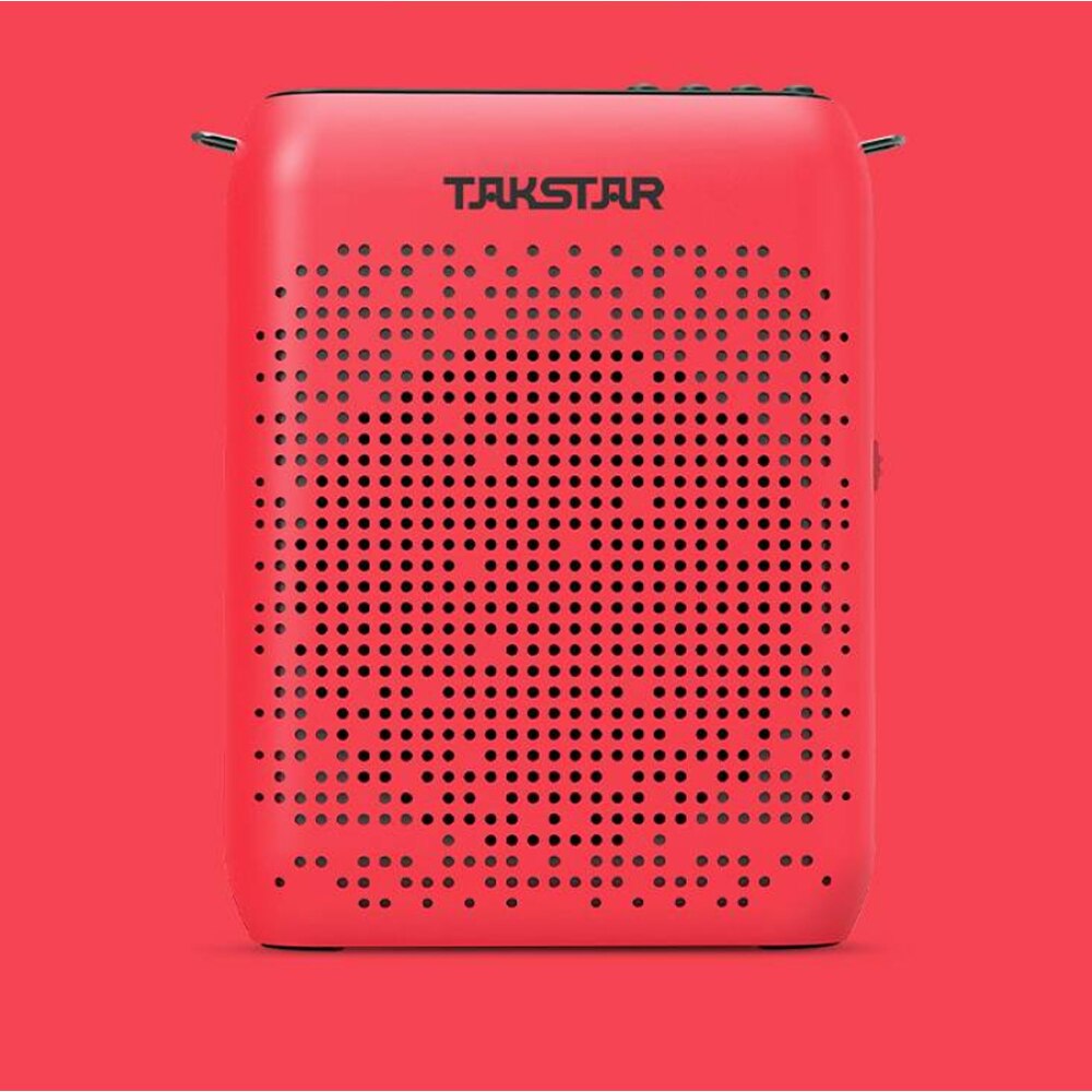 Amplificatore vocale da 10W riproduzione di musica portatile con amplificazione del suono, microfono cablato altoparlante per cuffie per insegnanti di classe guida turistica: rosso