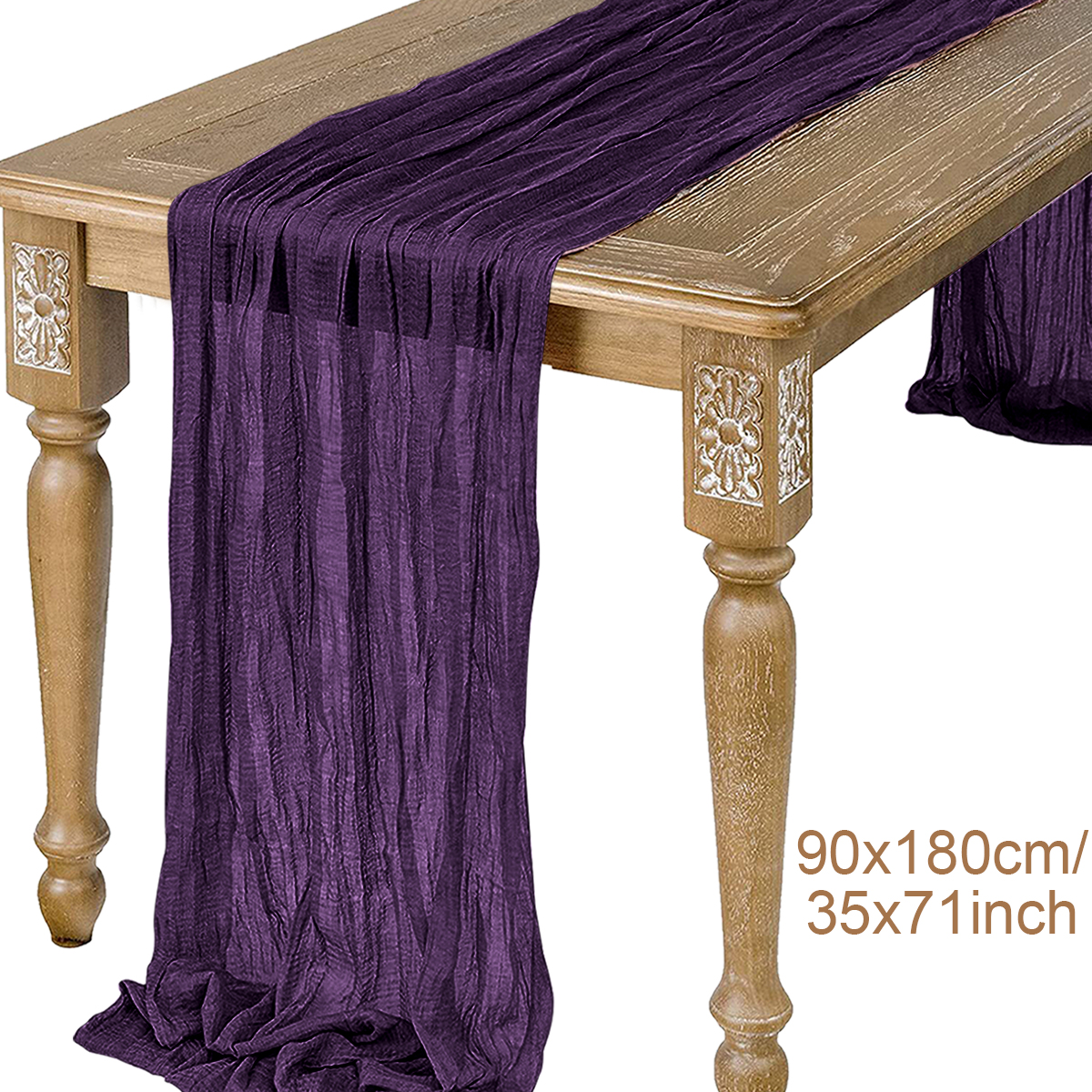 corridore da tavola bianchi in garza semitrasparente Matrimonio Vintage ▾ rustico Compleanno Decorazione di nozze Banchetti Archi Boho arredamento Copritavolo