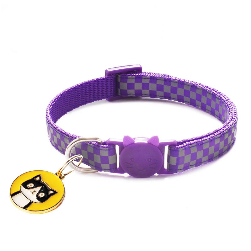 Reflective Charm and Bell Cat Collar Safety Elastic Adjustable Colors Pet Product Small Dog Collar for Kitten Puppy Pets: 12