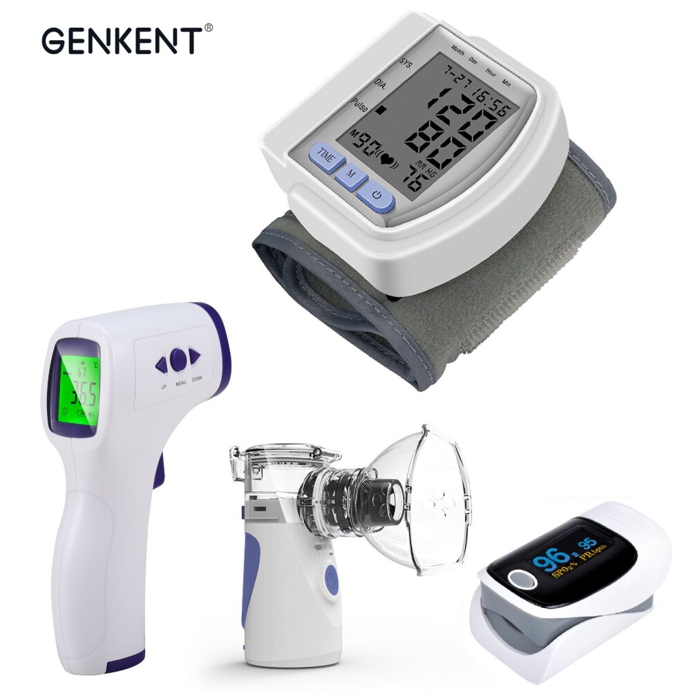 Monitor per la salute della famiglia portatili Set pressione sanguigna ossigeno nel sangue monitoraggio della temperatura frontale nebulizzatore per bambini