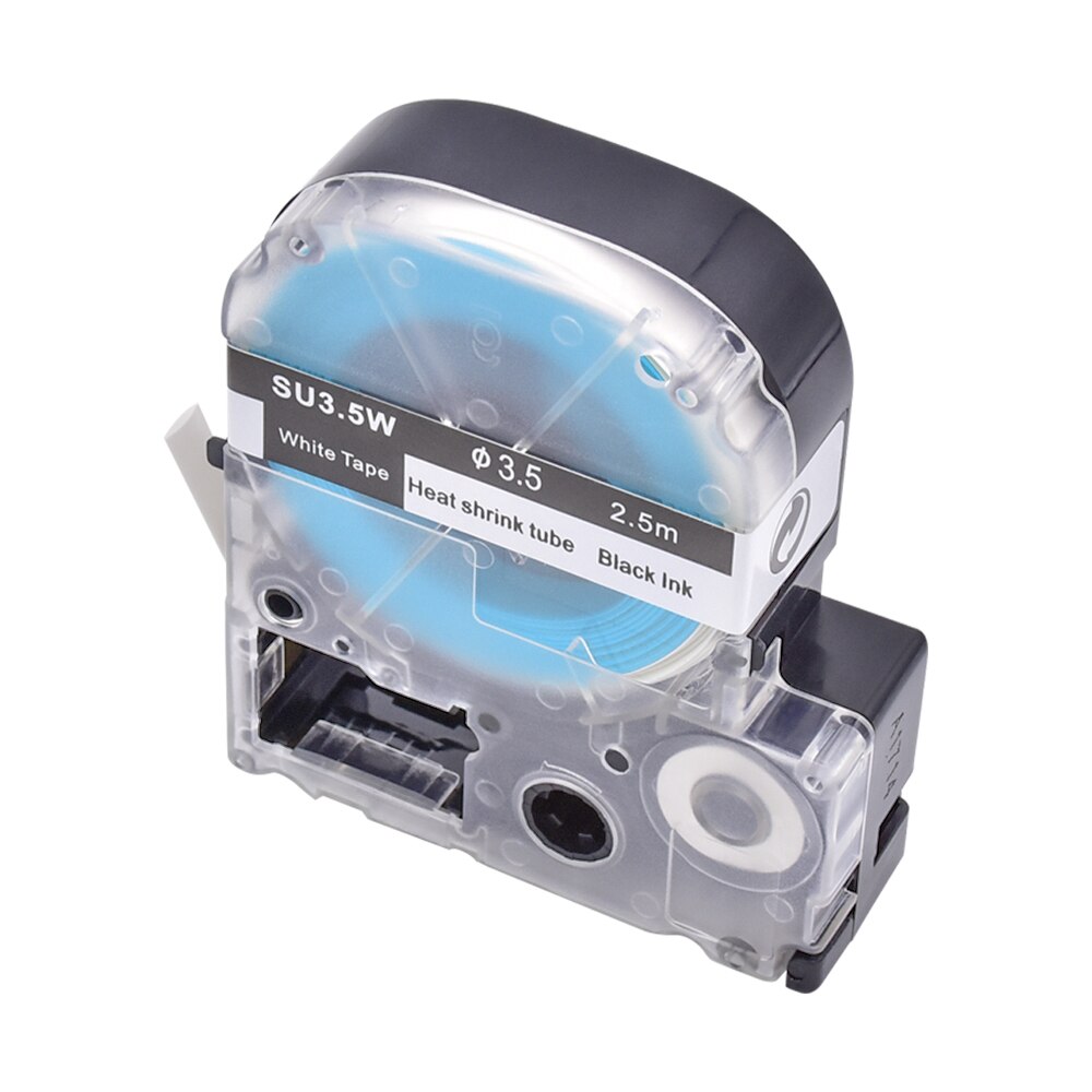 1PCS PUTY voor Epson SU3.5W Label Tape 3.5mm Zwart op Wit Krimpkous Label Tapes SU3.5W voor epson Label Printer Lint