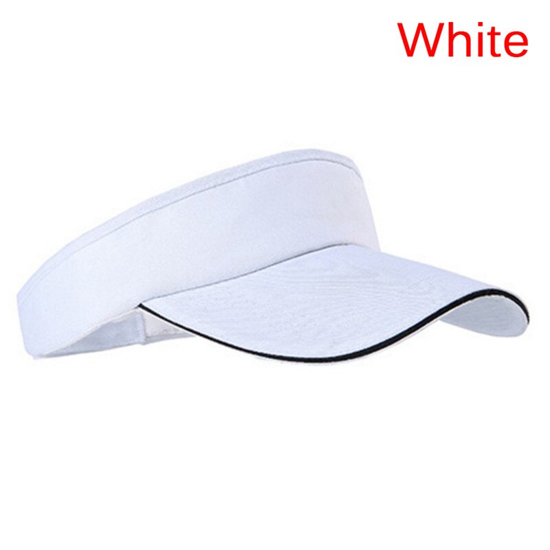 Cotton Cap Adjustable For Running Tennis Golf Unisex Empty Top Summer Visor Sun Plain Cap Women Sunscreen Hats: white