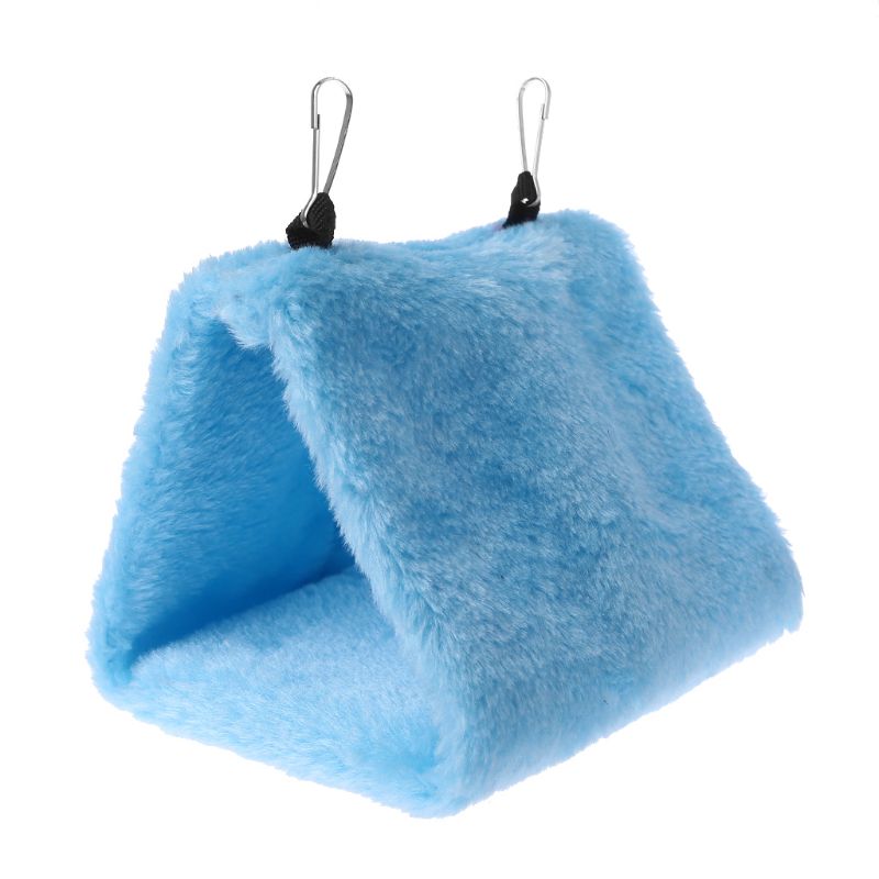 OOTDTY Zachte Pluche Vogel Papegaai Hangmat Warme Opknoping Bed Voor Pet Cave Kooi Hut Tent Speelgoed Huis: Blauw / S