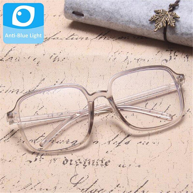 Square Glasses Anti Blue Light Block Eyeglasses Women Optical Frame Transparent Female Eyewear Men Filter Reduces Male: Gray