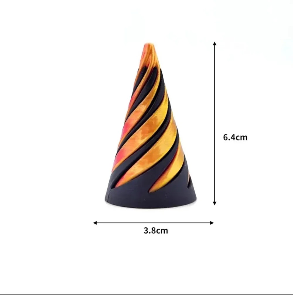 Juguete de cono en espiral impreso en 3D, escultura de paso de pirámide imposible, juguete de pirámide, Mini ilusión de hilo Vortex
