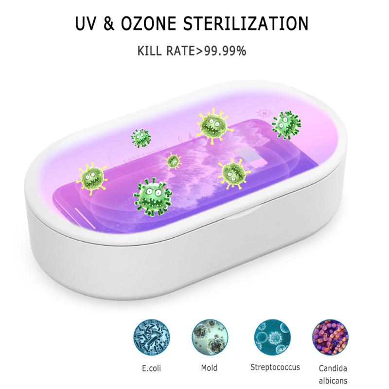 In lager UV licht Sanitizer Sterilisator Box für Gesicht Masken Smartphone Schönheit Werkzeuge Tötet 99.9% der Keime Antibakterielle mit 6 LED