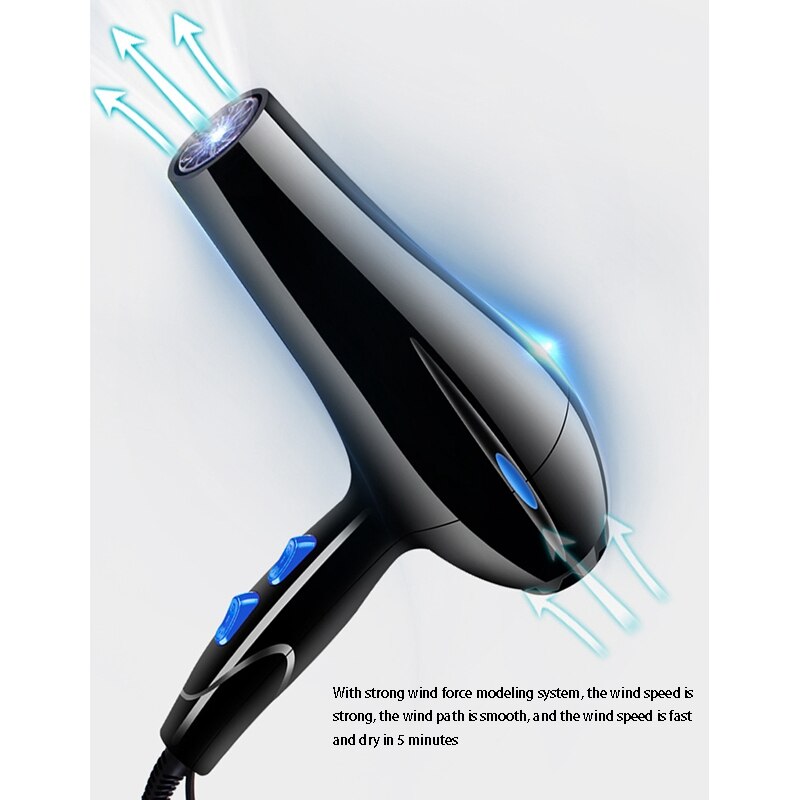 Krachtige föhn kapper kapper salon gereedschap föhn lage föhn föhn ventilator eu-stekker