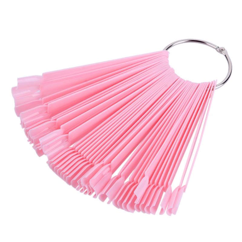 20/50/100Pcs Valse Nagel Tips Kleur Kaart Manicure Nail Art Praktijk Slice Board Roze Clear Natuurlijke ring DIY Nail Display Gereedschap