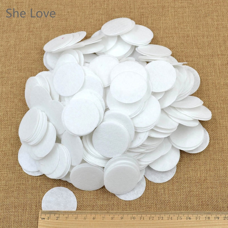 Chzimade 500Pcs/lot White 40mm Round Shaped Felt Circle Die Cut Appliques DIY Cardmaking Craft Fabric Accessories