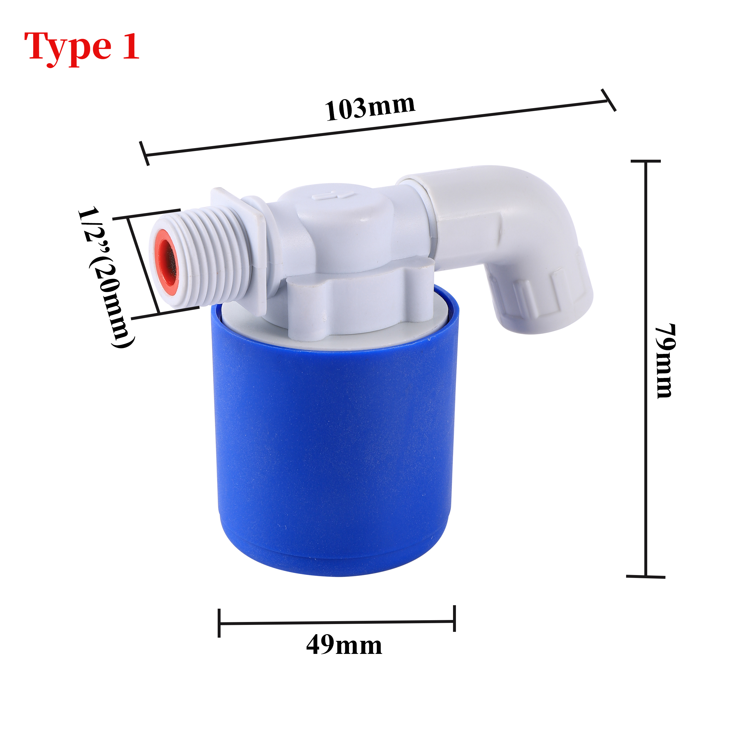 Wassertank-Schwimmer, 1/2 Zoll Außengewinde, gerades Durchgangs-Wasserstandventil, automatisches Schwimmerventil, Turmschwimmer, Kugelhahn, Tankventil, 1 Stück
