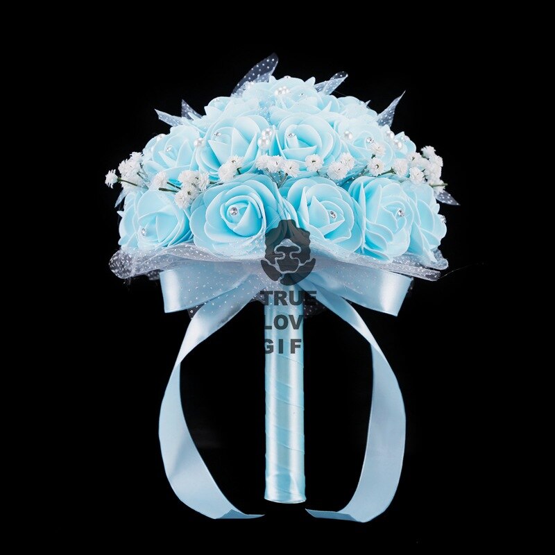 Ramos de diamantes de imitación de flores de espuma rosa, accesorios de boda de cinta de Margarita pequeña hechos a mano romántica, 9 colores