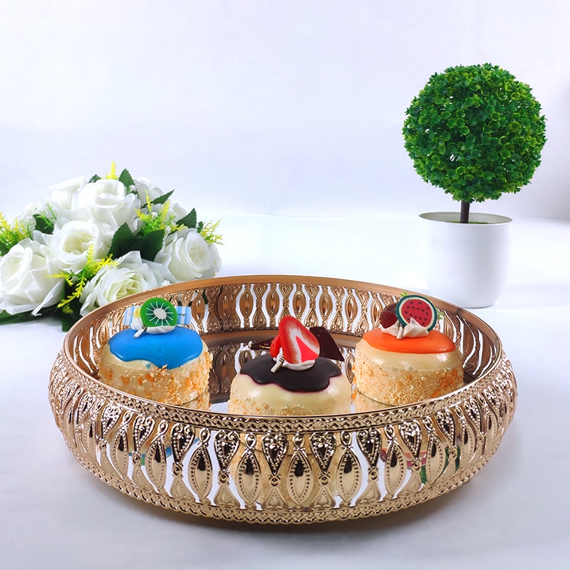 1pc metal bryllupskage stativ dekoration fest spejl bakke dessert galvanisk guld cupcake bord hjemme display værktøjer