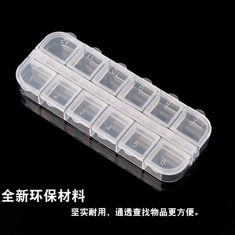 12 zellen Nagel Kunst Dekorationen Lagerung fallen Leere Container Edelsteine funkeln Perlen Strass Lagerung Kasten