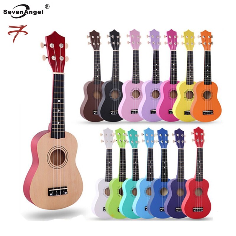Sevenangel Ukulele 21 Inch Kinderen Ukelele Sopraan 4 Strings Hawaiian Sparren Basswood Gitaar Uke Kids Muziek Instrument