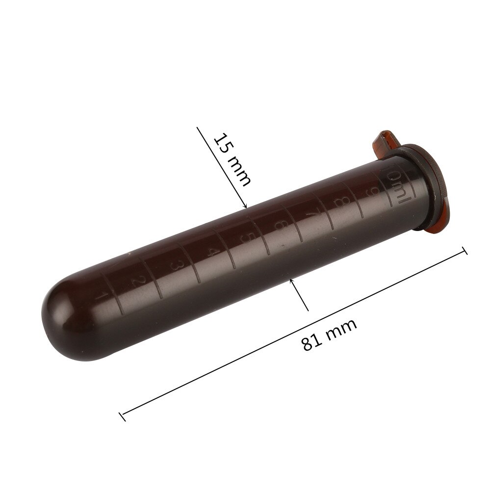 10 Pcs 10ml Plastic Brown Centrifuge Tube with Scale Snap Cap Round Bottom Test Tube Laboratory Sample Vial Container