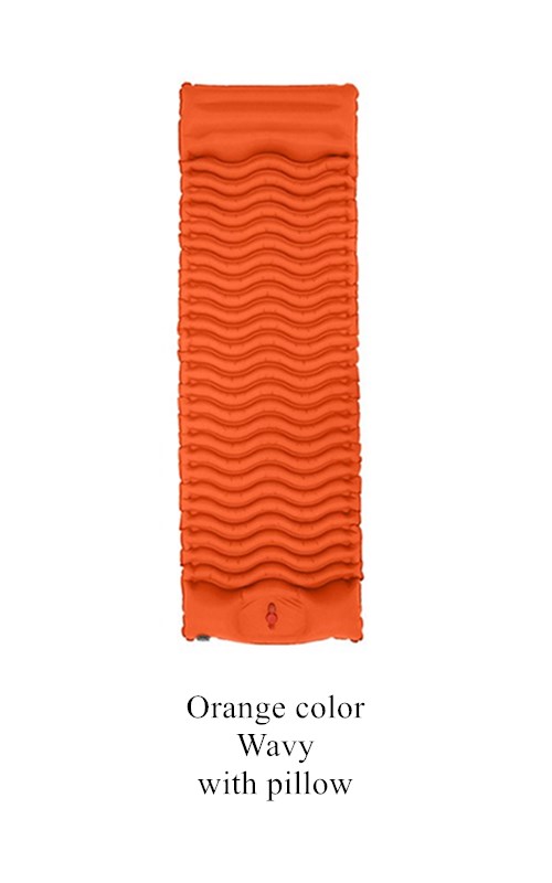 Camping Mat Voet Luchtbed Opblaasbaar Matras Nylon Tpu Slapen Pad Lichtgewicht Vochtbestendige Air Matras Draagbare: F ORANGE PILLOW