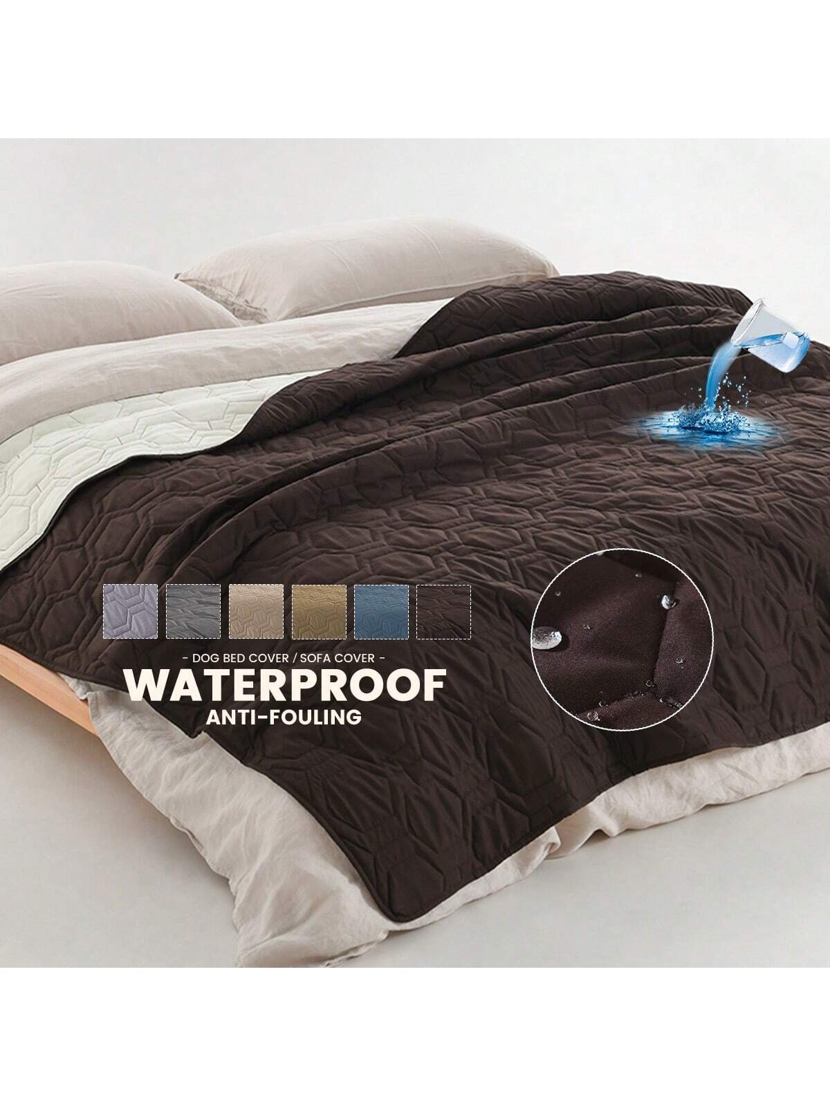 1 funda de cama para perros y manta para mascotas, sofá, alfombrilla para cama para mascotas, protectores de colchón para incontinencia de coche, funda de sofá para muebles para la mayoría de gatos y perros: XXL / Chocolate