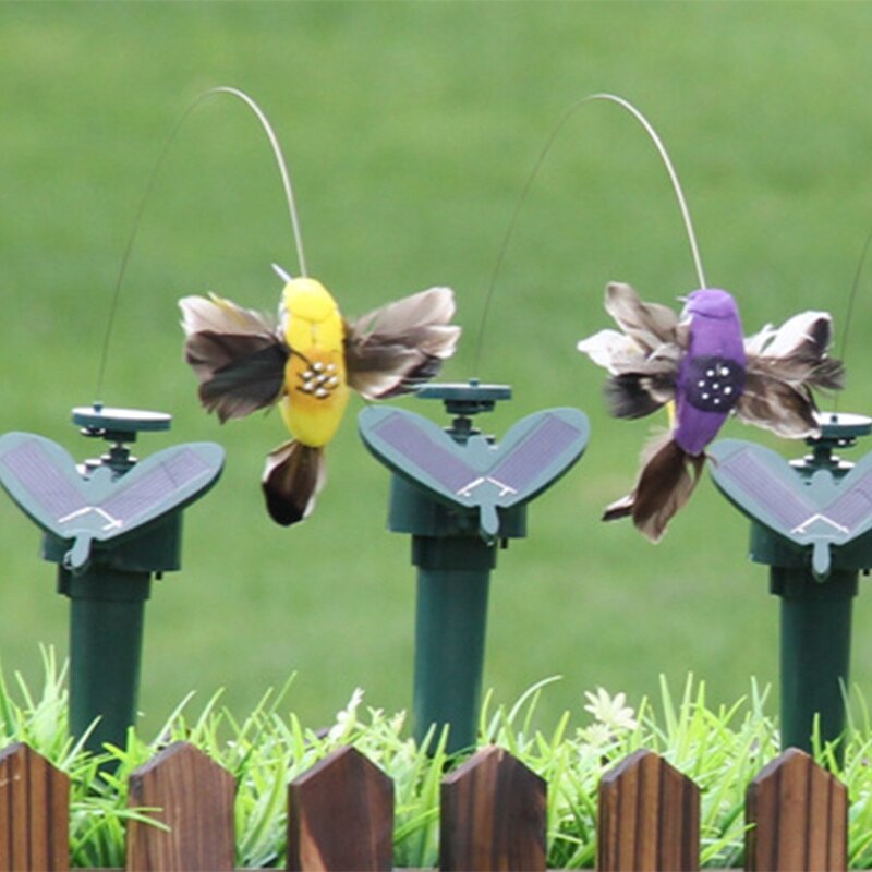 Lustige Solar- Spielzeug Fliegen Flatternde Kolibri Fliegen Angetrieben VöGel Für Garten Dekoration Zufällige Farbe: A-Hummingbird