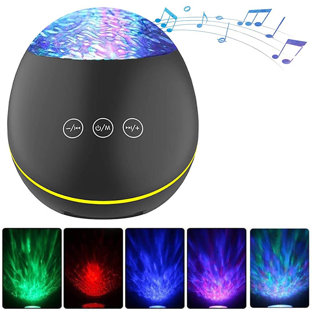 Usb led-ster nachtlampje muziek sterrenwatergolf led-projectorlicht bluetooth-projector geluidgeactiveerd projectorlicht decoratie: 770 zwarte