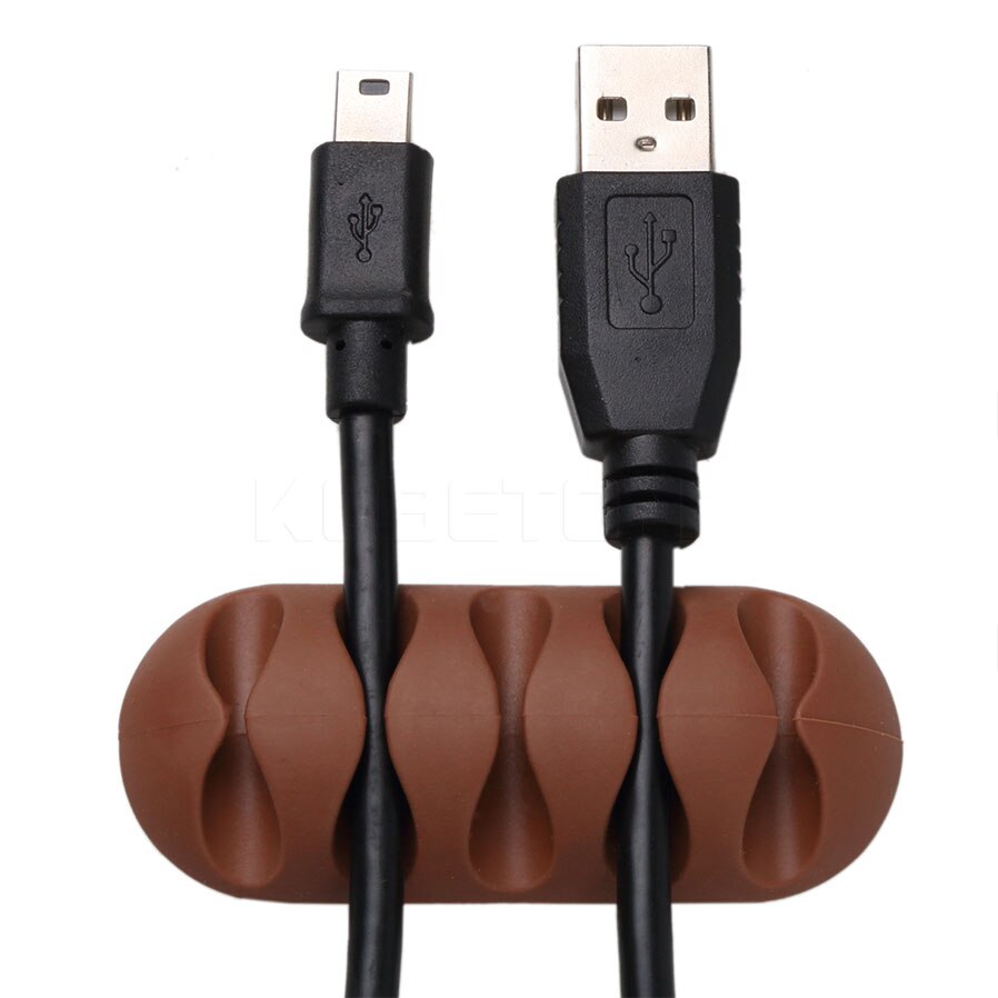 Organizador de cables para auriculares, cargador de silicona, soporte de escritorio, Clips para MP3, MP4