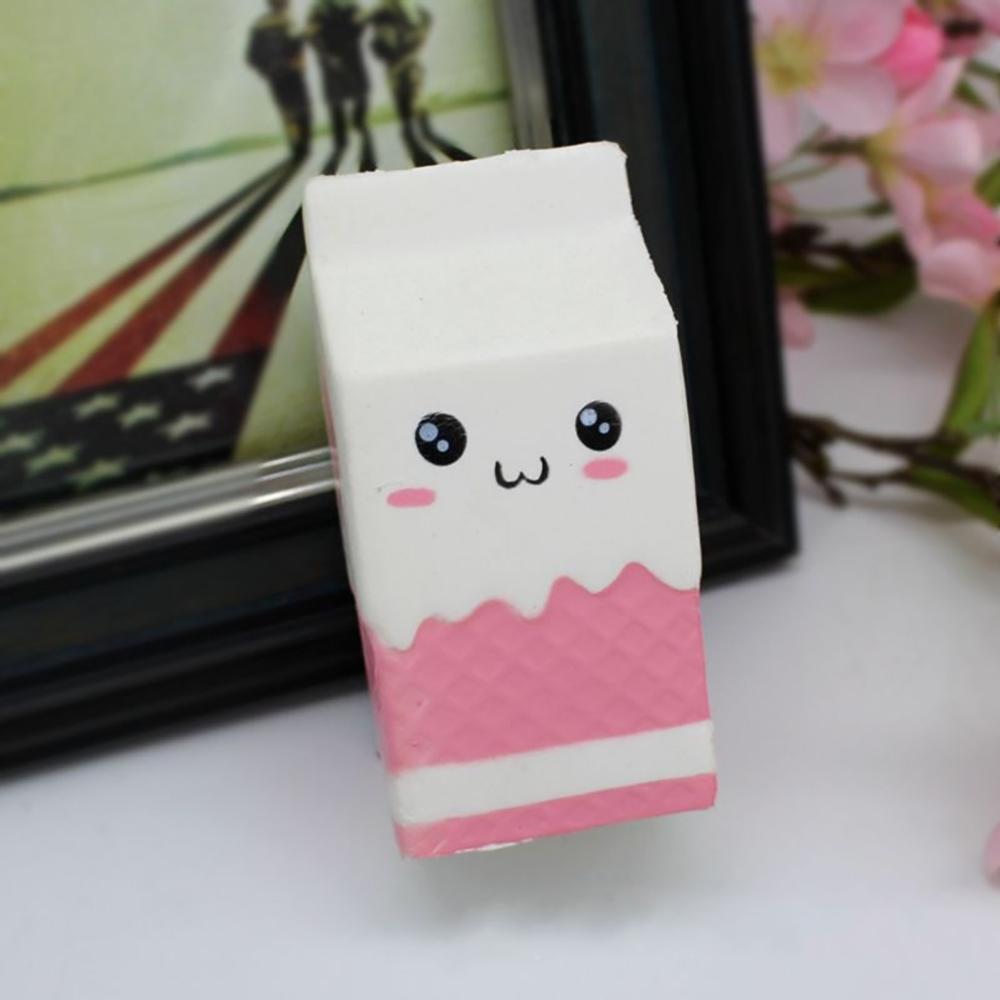 Cute Soft White Seal Stress Relieve Squeeze Healing Toy Adult Kids: Milk carton