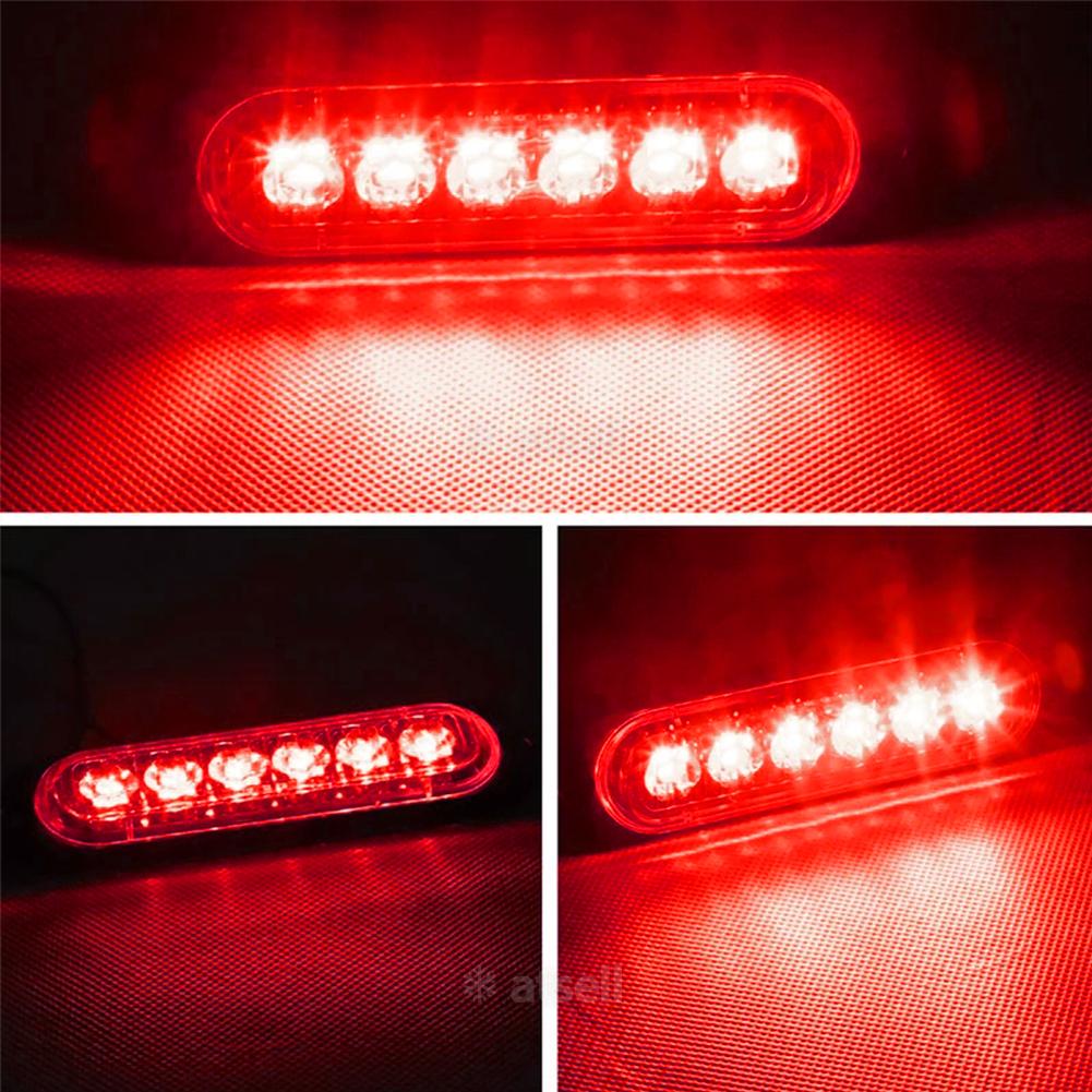 6 LEDs Red Yellow White Side Marker Lights 12-24V Waterproof Car Trailer Lorry Truck Van Bus Safety Warning Signal Light
