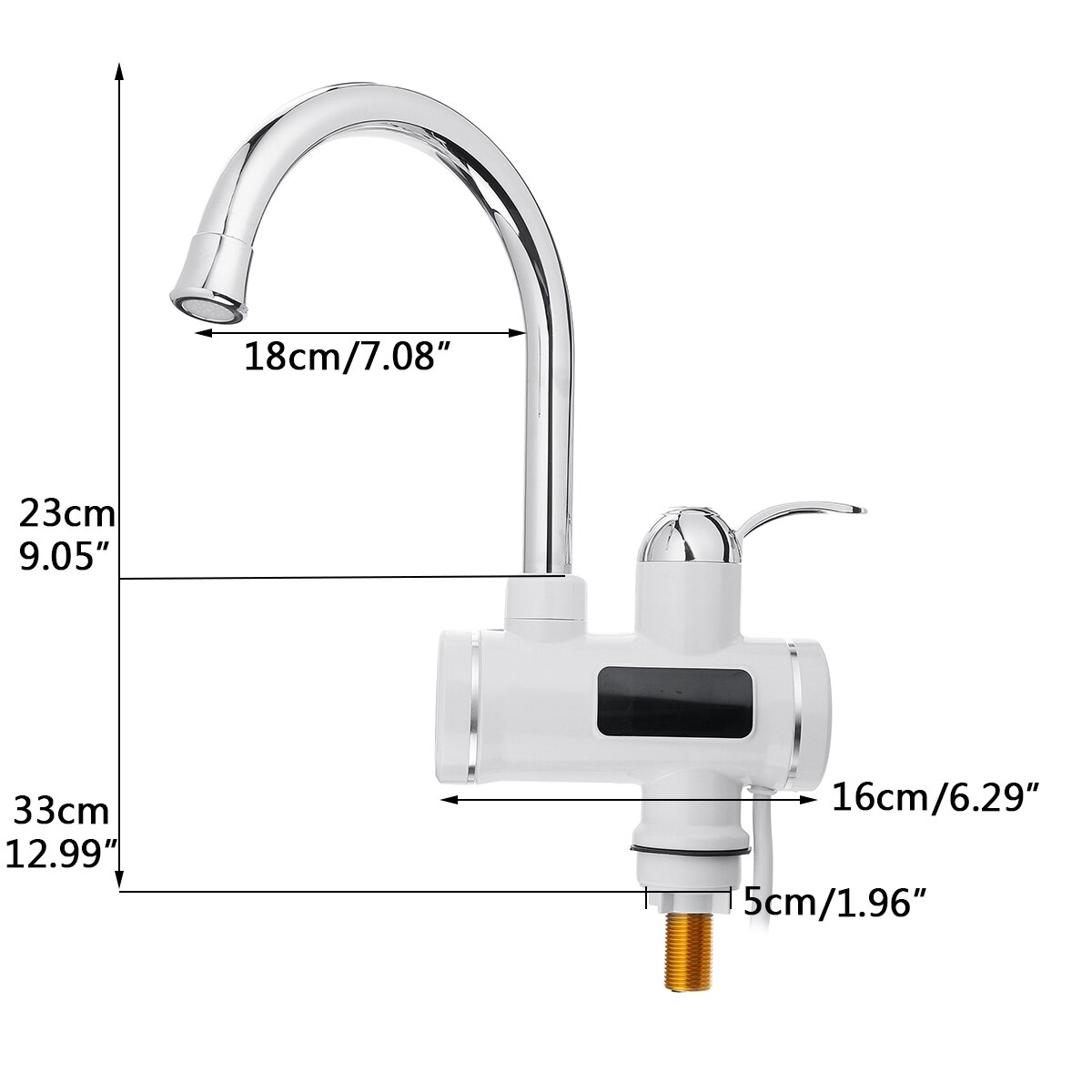 220V Tankless Instant Electric Water Heater Temperature Display Water Heating Kitchen 3000W Water Heater with LED EU Plug