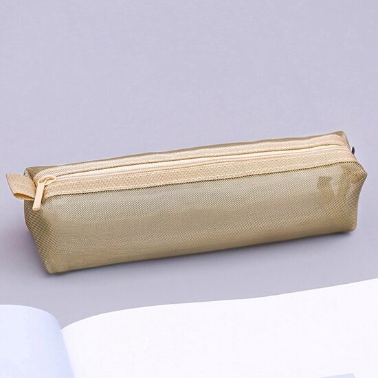 Czarny przezroczysty piórnik robić szkoły nylon piórnik siatka piórnik mały długopis szkolne artykuły papiernicze prezenty: złoto